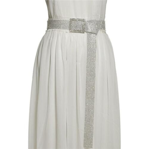 Brilliant Women Belt Waist Chain Full Diamond Rhinestone Crystal Belt Luxury Sweet Waist Belt Fashion Belt Clothing Accessories