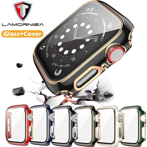 Cover For Apple Watch Case 44MM 40MM iWatch 42MM 38MM Bumper Tempered Glass 44 42 38 42 MM For Apple Watch Series 6 5 4 3 2 SE