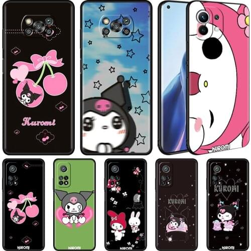 Black Soft Cover For Xiaomi Mi Poco X3 NFC 10T Pro M3 11 Note 10 Lite 9 9T F3 A2 F1 Silicone Phone Case Cartoon Kurommii Fundas