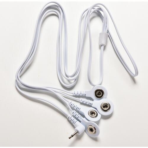 1Pc Digital TENS Therapy Machine Massager Electrode Wire Plug 2.5mm 4 Buttons Electrode Lead Wires Connecting Cables