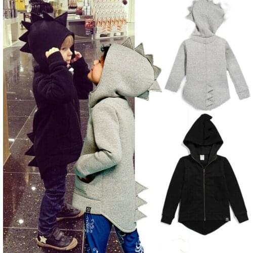 Baby kids Clothes Sweatshirts For Boys Girls Hoodies Children 3 Color Dinosaur Animal Cartoon Hooded Sweatshirts