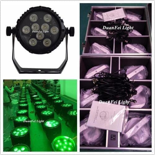 Flightcase) 12lot 9x15w Battery powered par led waterproof led rgbwa battery wireless par can