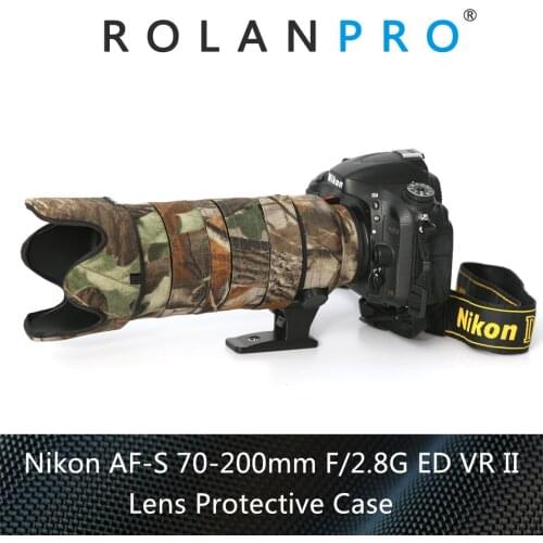 ROLANPRO Waterproof Lens Camouflage Coat Rain Cover for Nikon AF-S 70-200mm f/2.8G ED VR II Lens Protective Case coat lens cap