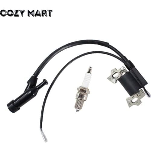 Ignition Coil with Spark Plug For GX120 GX140 GX160 GX200 Lawn Mower Generator Engines 30500-ZE1-033, 30500-ZE1-06