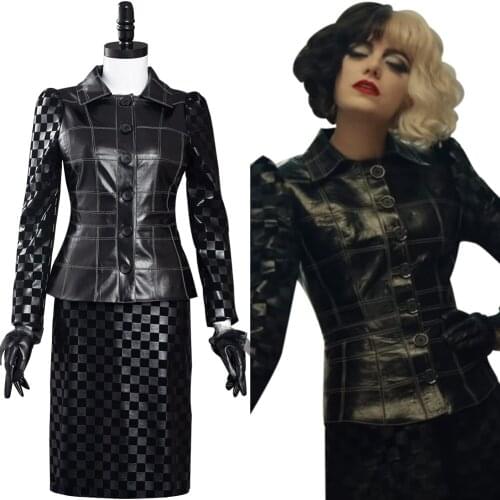 Cruella -Cruella de Vil Cosplay Costumes Outfits Halloween Carnival Suit