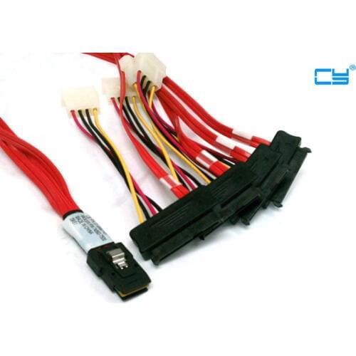LSI 3Ware Mini SAS Cable SFF 8087 36pin to SFF 8482 Hard Disk and Power x4 SAS