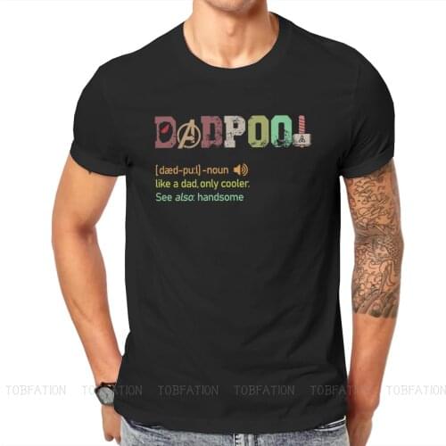 Fathers day Daddy Grandpa TShirt for Men Dadpool Dad Cooler Round Neck Pure Cotton T Shirt Birthday Gifts OutdoorWear Big Size