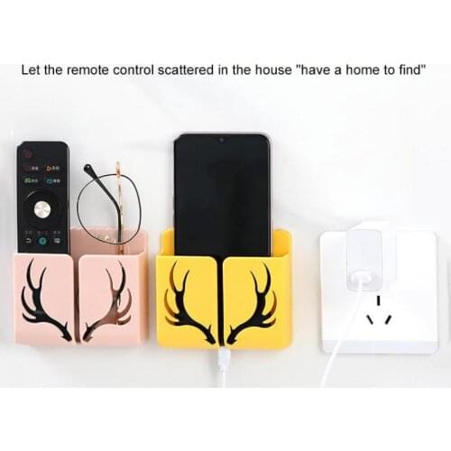 Wall Mounted Organizer Air Conditioner TV Remote Control Storage Box Mobile Phone Charging Plug Holder Phone Wall Container Rack
