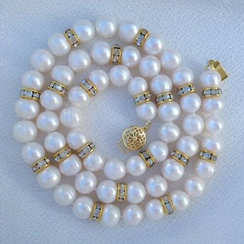 19" AAA 8-9mm South Sea Natural White Pearl Necklace