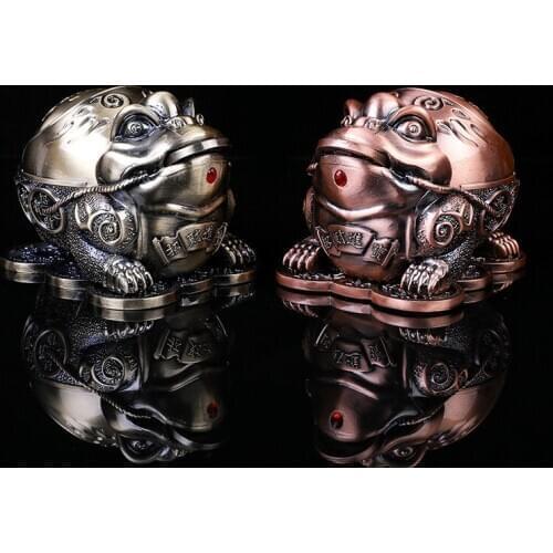 Silver Gold Bufo Periglenes Ashtray Creative Brave Troops Vintage Ash Tray for Smoking Accessories Home Decor Boyfriend Gifts