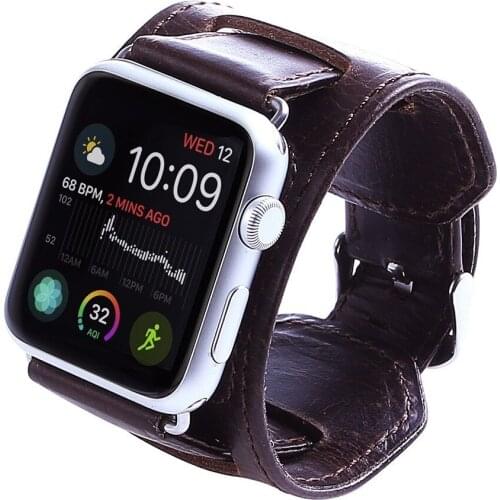 Genuine Leather Replacement bracelet for Apple watch band 42mm Metal Clasp Buckle for iwatch 44mm Edition Wrist 40mm Straps 38mm