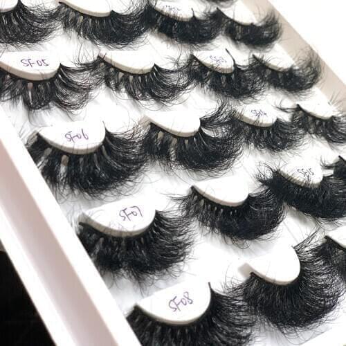 Mikiwi Eyelashes SF 25mm Lashes Dramatic 1 Pair Super Fluffy Messy 3D False Eyelash Long Natural Beauty Lashes Wholesale Makeup