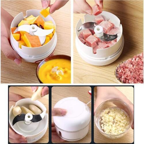 Manual Food Chopper Mini Stainless Steel Gralic Grinder Press Mincer Food Processor Chili Ginger Vegetable Fruits Chopper