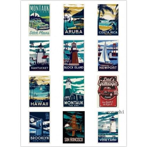 San Francisco Hawaii New York Aruba Nordic Travel Poster Nature Landscape Canvas Painting Office Wall Art Pictures Home Decor