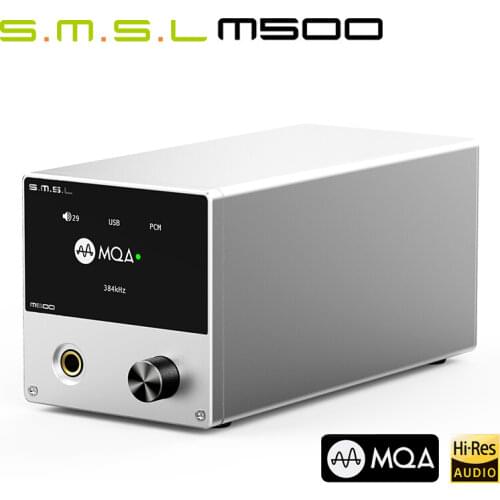 SMSL M500 DAC MQA ES9038PRO ES9311 XMOS XU-216 32bit 768kHz DSD512 Hi-Res Audio Decoder & Headphone Amplifier