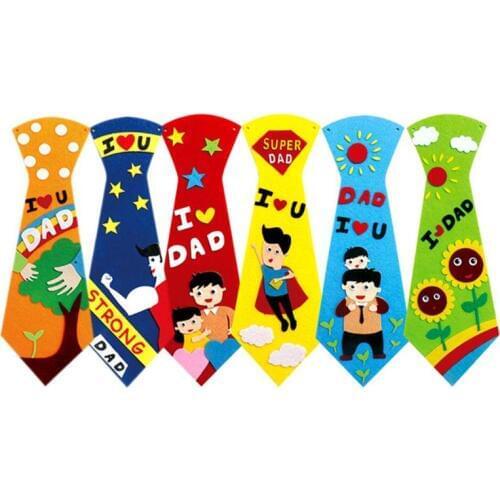 Creative Crafts DIY Ties Kindergarten Children Kids Handmade Educational Toys Fathers Day Gift DIY Material Package