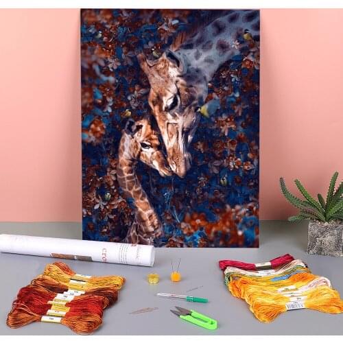 Flower Printed Water-Soluble Canvas 11CT Cross-Stitch DIY Embroidery Complete Kit DMC Threads Knitting Hobby Craft Jewelry