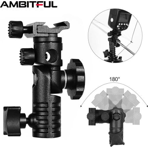 Speedlite Flash Universal Metal Mount Hot Shoe Adapter Flash Holder Bracket for Soft Umbrella Reflective Umbrella