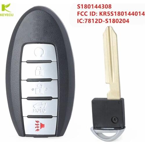 KEYECU Replacement 5-Button Smart Key w/ Hatch Fob for Nissan Murano Pathfinder 2014-2019 KR5S180144014 Continental: S180144308