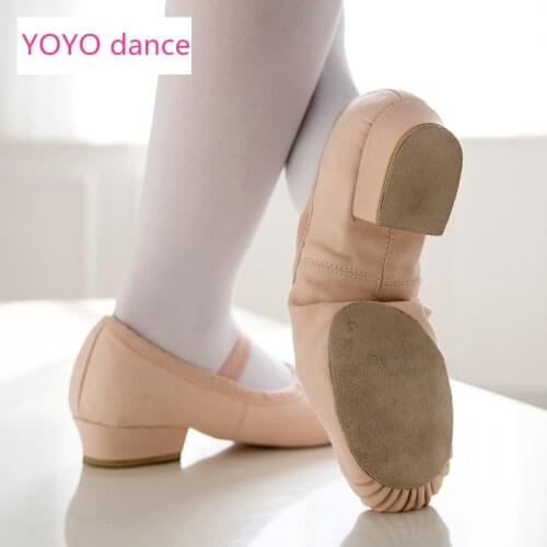 Soled Ballet Shoes with Heeled for Women Adult Dance Shoes Women Soft Outsole Practice Canvas Teacher Dance Shoes
