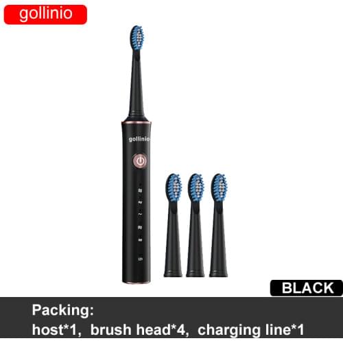 Sonic Electric Toothbrush Head gollinio Adult tooth Brush Rechargeable Tooth Brush Replacement Head Set GL15H