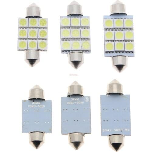 100 White 5050 9Led C10W C5w Parking Door Festoon Dome backup Lamp 36mm 39mm 41mm DC24V Car Led Door Reading Tail Lamp Turn Lamp