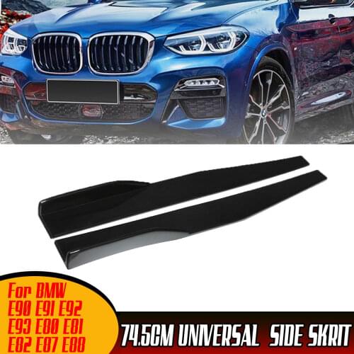 2Pcs 74.5cm Universal Car Side Skirt Rocker Splitters Winglet Wings Anti-scratch For BMW E90 E91 E92 E93 E80 E81 E82 E87 E88