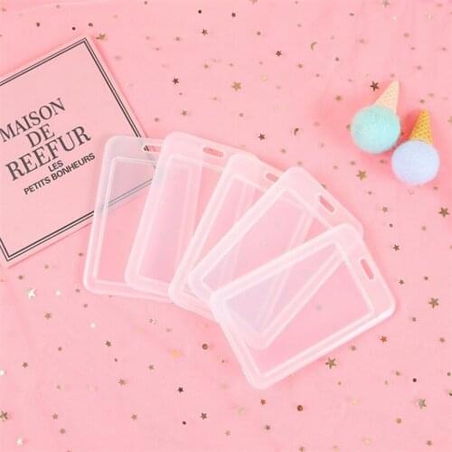 2Pcs Transparent PVC Bank Bus Credit Card Holder Cover Storage Card & ID Holders Womem Men Kids Protector Cover Wallet