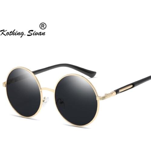 2019 Round Metal Sunglasses Retro Unisex Steampunk for Men Women Fashion Black Glasses Brand Designer Vintage Sunglasses UV400