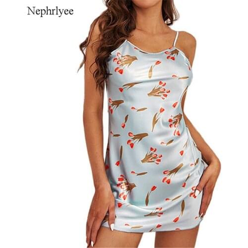 2021 Summer New Sleepwear Women Sexy Nightgowns Silk Satin Nightdress Backless O-Neck Night Dress Female Nightwear SLP186