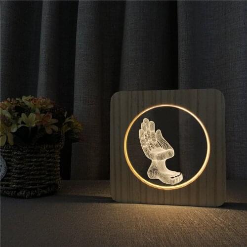 Foot and Hand Shape 3D LED Arylic Night Lamp Table Light Switch Control Carving Lamp for Childrens Room Decorate Dropshipping