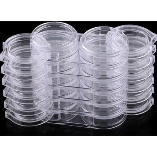 6 Layer 12 SLots Nail Art Rhinestone Beads Gems Jewelry Accessories Round Plastic Empty Container Organizer Box Storage Case