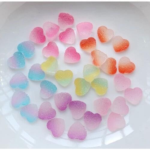 8mm lovely soft candy DIY flat back heart-shaped clipping thin nail art decoration jelly diamond resin crafts