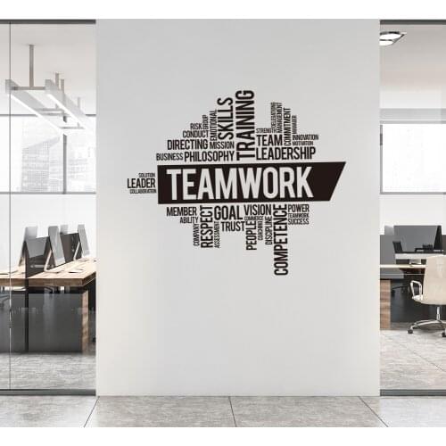 Large Size Wall Decals Office Teamwork Concept Inspirational Quotes Motivational Words Wall Stickers Posters 131cmx110cm