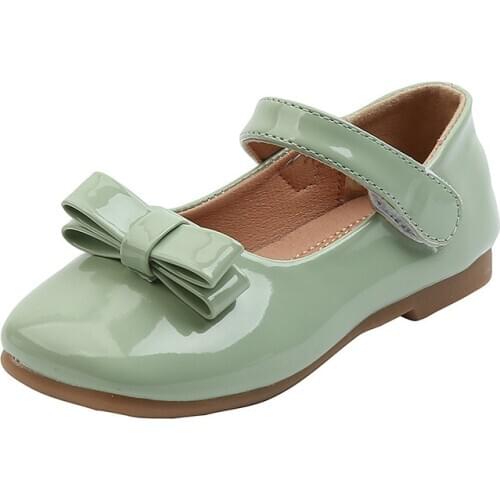 ChildrenS Shoes Dance Elegant Shoes For Toddler Girls Heel Dress Spring 2021 Baby Bow Princess Party Leather Shoe Kids 1-6 Year