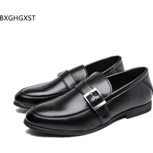 Designer Dress Shoes Mens Fashion Monk Strap Mens Loafers Shoes Luxury Formal Office Shoes Man Zapatos De Hombre Chaussure Homme