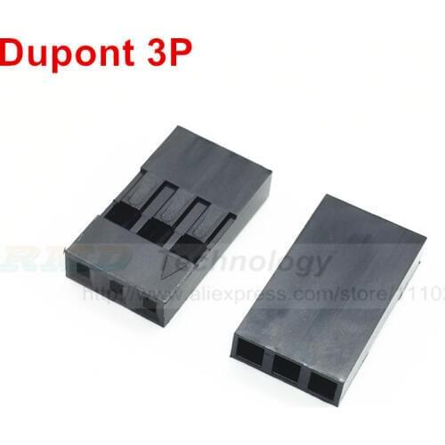 For dupont connector 3pin single row 2.54mm for dupont plastic shell through hole 100pcs/lot free shipping