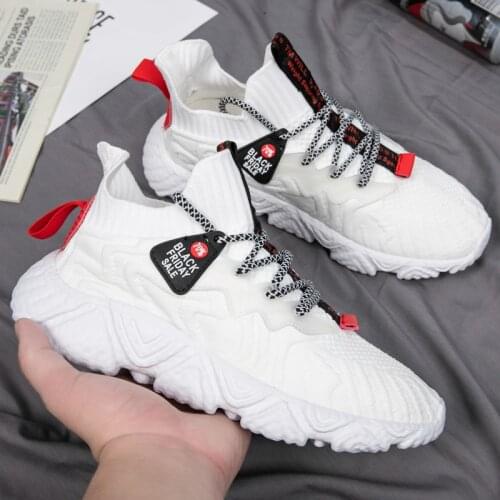 Popcorn Flying Woven Breathable Sports Casual Mens Shoes Four Seasons Non-slip Sneakers Comfortable Outdoor Walking Shoes 2021