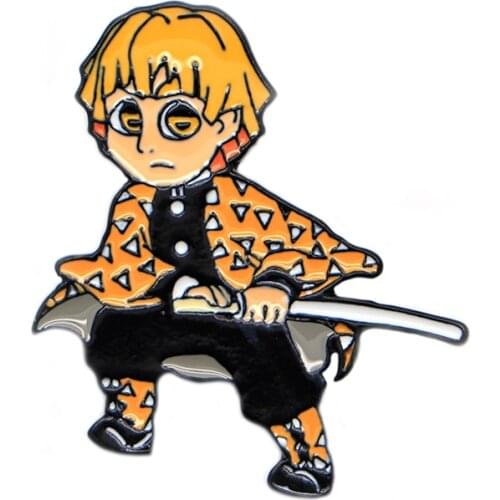 Demon Slayer Enamel Pins Lapel/Hat Badge Kimetsu No Yaiba Jacket Oil Drop Brooches Collar Corsage Jewelry Scarf Buckle S289