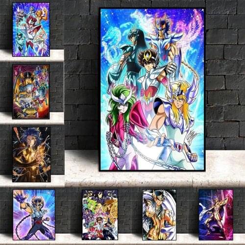 Modern Japanese anime canvas paintings and posters, Saint Seiya HD wall art pictures for family living room decoration