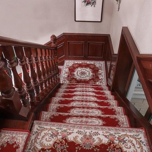 European Classic Home Stair Mat Non-slip Solid Wood Glue-free Self-adhesive Stepping Mat Stair Carpet Square Stair Mat