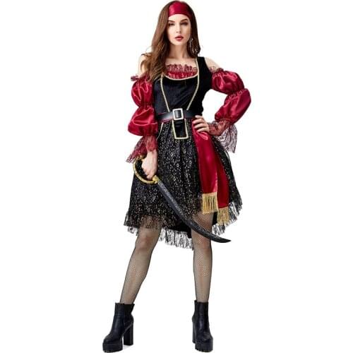 Halloween Costume Cosplay Medieval Western Female Pirate Cosplay Party Costume Anime Cosplay