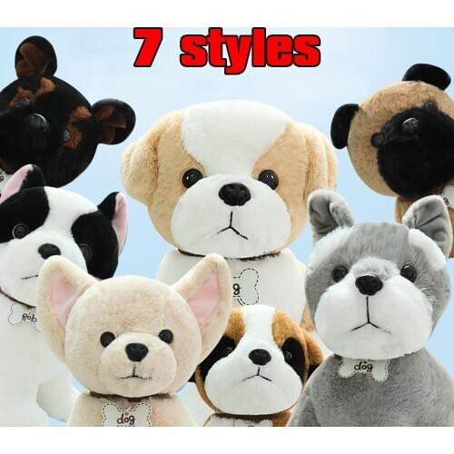 22/30/40cm Kawaii Chihuahua Bulldog Plush Toys Lovely Simulation Animal Dog Dolls Stuffed Soft Toys for Kids Baby Birthday Gift