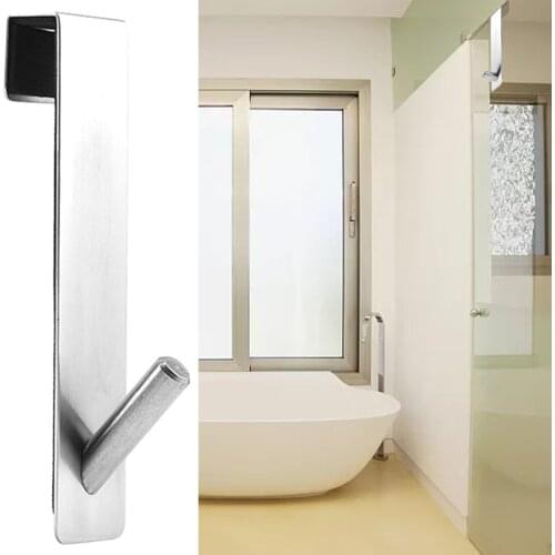 Stainless Steel Multifunction Door Hooks Over the Door Towel Hooks Extended Coat Rack for Frameless Glass Windows