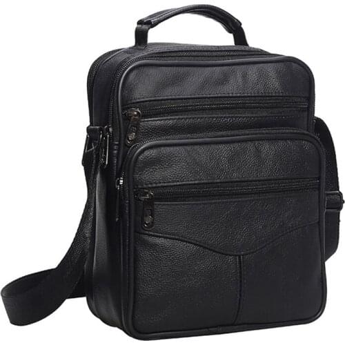 Fashion Mens Handbag Casual Shoulder Bag Vintage Leather Retro Messenger Bag Male Crossbody Large Capacity iPad Bag