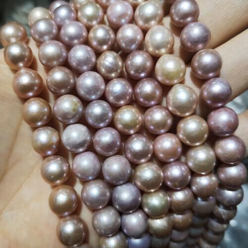 Natural Baroque Pearl Round Purple Loose Beads For Jewelry Making DIY Bracelet Necklace Handmade Spacer Beads 9-10MM