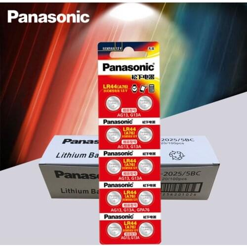 Panasonic 100pc 1.5V Button Cell Battery lr44 Lithium Coin Batteries A76 AG13 G13A LR44 LR1154 357A SR44 100% Original