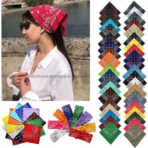 Bandana Kerchief Unisex Hip Hop Black Hair Band Neck Scarf Sports Headwear Wrist Wraps Head Square Scarves Print Handkerchief