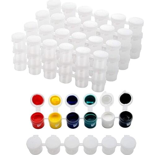 30 Strips Empty Paint Strips Paint Cup Pots Storage Containers Painting Arts Crafts Supplies (5Ml/30Pc)