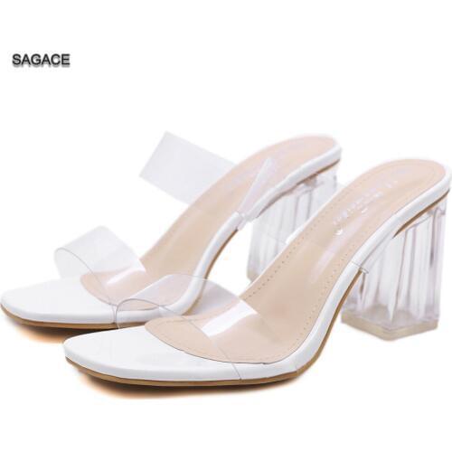 SAGACE Womens Casual Crystal Transparent Beach Fashion Shoes Sandals Summer Shoes 2020 Beach Vintage Sandalias Mujer